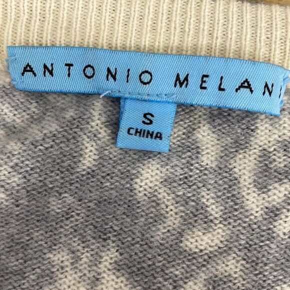 Antonio Melani snakeskin print 100% cashmere crew neck pullover sweater size S - Picture 4 of 7